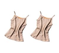 CuLtP Intimo Termico da Donna, Canotta, Canotta, Intimo Termico, Foderato in Pile Termico, Canotta Invernale Calda, Canotta da Donna, Intimo Termico in Pile da Donna, 2 Pezzi Colore Albicocca, S