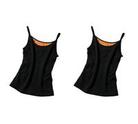 CuLtP Intimo Termico da Donna, Canotta, Canottiera Termica, Intimo Termico Foderato in Pile, Canotta Invernale Calda, Canotta da Donna, Intimo Termico in Pile da Donna, 2 Pezzi Nero, S