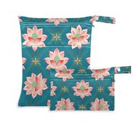 Cultura cinese fiore modello fiore piccolo sacchetto asciutto con cerniera 2 pack essenziale da viaggio per bambini con maniglie per pannolini del bambino, palestra