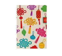 Cultura cinese Nodo cinese Beige Yard Bandiere per Giardino banner colorato per la decorazione del portico 28x40 double sided