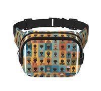 Cultural Icons - Marsupio quadrato a doppio strato per attività all'aria aperta come sport, viaggi, escursionismo, ciclismo, Nero , Taglia unica