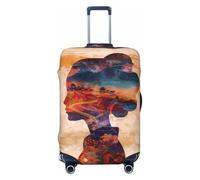 Cultural Silhouette Journey Travel Luggage Covers - Elasticità Valigie Coperture Protector per bagagli 45-81 cm, Nero , S