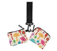 Culture Chinese Knot Beige Portafoglio doppio da donna Porta biglietti da visita piccolo portatile porta carte d'identità con cerniera tasca portamonete per uso quotidiano 2 pezzi, cultura nodo cinese