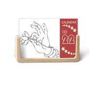 Culture Hand Lotus Line Drawing Pattern 2022 Calendario da scrivania Planner 12 mesi