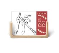 Culture Hand Stick Line Drawing Pattern 2022 Calendario da scrivania Planner 12 mesi