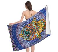 Culture Hebrew Art Evil Eye Asciugamano Microfibra Asciugamano Microfibra Asciugatura Rapida Asciugamano da Bagno Grandi Telo Mare in Microfibra per Campeggio Spa Sport 80X130Cm