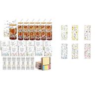 Culudea 36 pezzi Christian Gifts Bulk, 473,6 g eleganti tazze di vetro floreale con coperchi e cannucce in bambù, Versi della Bibbia A6 a spirale quaderni e penne, set regalo di apprezzamento