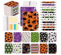 Culudea Sprial Notebooks with Pens Bulk, 48 Pcs, 5.5 x 4.7 Inch, Halloween