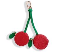 Culuxera Portamonete Portamonete a forma di frutta, mini grazioso sacchetto estetico, ciondolo per borsa e decorazione per borse per donne e ragazze, Rosso ciliegia, 2.17"L×2.17"W×0.87"H, Frutta