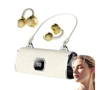 Cumo wireless a clip alla moda, auricolari auricolari aperti Hi-Fi con display a LED, auricolaris a clip comodi in stile borse per donne, Auricola-ri Bluetooth Stereo Sound per allenamenti (White)