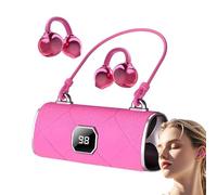 Cumo wireless a clip alla moda, auricolari auricolari aperti Hi-Fi con display a LED, auricolaris a clip comodi in stile borse per donne, Auricola-ri Bluetooth Stereo Sound per allenamenti (Rose)