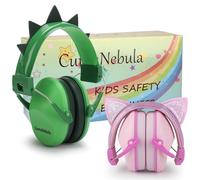 cumunebula Cuffie antirumore per bambini, per autismo, bambini dai 3 ai 16 anni, con cancellazione del rumore, per concerti, spettacoli aerei, fuochi d'artificio, 28 dB SNR, rosa e verde.