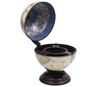 CUMYZO Globe Bar Wine Cabinet con ripiano inferiore in legno di eucalipto supporto per liquori autoportante espositore per vino per soggiorno Decor con ruote 38,1 x 33 x 48 cm