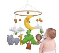 Cun Babies Mobile - Decorazione Della Giungla Animale Della Foresta Animali Pendenti Mobili Culla Per I Bambini | Giocattolo Di Campana Letto In Legno Morbido Portatile, Succhiato L'Ora Di Posa
