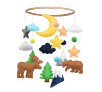 Cun Babies Mobile - Mobile Asilo Nursery Creature Della Foresta, Giocattolo Ciondolo Culla Del Bambino | Campana Letto In Legno Naturale Portatile, Per Lo Sviluppo Del Bambino, Rilassano