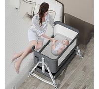 Cuna Bebe 3 In 1,Culla Da Viaggio,culla Neonato Fianco Letto,culletta neonato, Culle Regolabili Per Neonati, Culla A Dondolo Regolabile Per Culla Con Materasso, Cesto Portaoggetti E Zanzariera