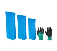 Cunei da Abbattimento 3pz 150/200/250mm per Legna con Guanti Blu