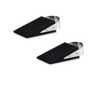 Cuneo Fermaporta,2 Pezzi Blocca Porta da Pavimento Cuneo in Gomma con Manico in Acciaio Inossidabile Ferma Porta da Pavimento Anti-Scivolo per Tutti i Tipi di Porta e Superfici