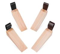 Cuneo Fermaporta Blocca Porta in Legno 4 Pezzi con Pad Antiscivolo