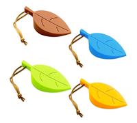 Cuneo in gomma Turchia, 4 pezzi, fermaporta pavimento in gomma, a forma di foglia, con cuneo in gomma antiscivolo, divertente per porta del balcone, studio, cameretta dei bambini, blu, verde, giallo,