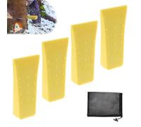 Cuneo Spaccalegna 8 Pollici, 4 pezzi Cunei di Abbattimento con Borsa a Rete, Accessori Forestali, Strumento per Boscaioli per Registrazione Sicura