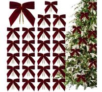 CUNI di Natale- Rosso Ros-SO di Velvet, 24 CPC COUSI Altro di NASSILE ORNATURA 'ORNATURA | Piccole Velluto in Tela da Tavolo da Tavolo Ornamento per per Porte Decor