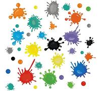 Cunlvyyds 36pcs Decal murale di Vernice Multicolore, Schizzi e Macchie di Macchie da Parete, Adesivi a di Inchiostro, Adesivi a Macchia d'inchiostro