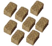 Cunlvyyds Bale di Fieno in Miniatura 8 Pezzi Simulazione in Legno Fai -da -Te Decorativo Fieno Finto per Mestieri Finto balle per Le Bambole Giocattolo Fattoria, Rettangolare
