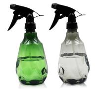 Cunlvyyds Flaconi spray, flaconi spray per acqua in plastica con testa regolabile, 2 pezzi da 500 ml, ricaricabili per giardinaggio, anti-perdita, per la pulizia delle piante (verde + grigio)