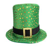 Cunlvyyds St Patricks Day Hat Green Shamrock Top Hat Leprechaun per l'accessorio in costume da giorno di San Patrizio, Patrick's Green