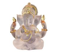 Cunlvyyds Statue del Signore Ganesha, statuette del Dio Elefante, statuetta indiana in resina bianca da 5, 51" di altezza per casa, ufficio, libreria, tavolo, ornamenti da scrivaniA