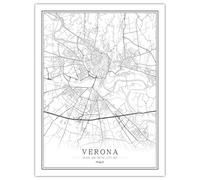 CUNNVN VERONA nero bianco Manifesto della mappa di arte astratta Nordic soggiorno decorazione tela poster moderna decorazione della casa stampa artistica 50x70 cm
