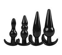CUNTAUK Set di 4 plug anali per principianti, kit di allenamento in gomma morbida TPE, per donne e uomini, giocattoli sessuali anali, giocattoli sensoriali per adulti