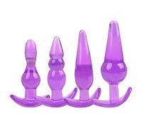 CUNTAUK Set Trainer anale con Butt Plug per Principianti, Kit di addestramento con Butt Plug in Gomma Morbida TPE da 4 Pezzi per Donne e Uomini, Giocattoli sessuali Anali, Giocattoli sensoriali