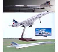 CUNTO AZIZAT 50 cm 1:125 Modello di aereo Concorde Air France modello jet da collezione pre-costruito, in resina, modello pressofuso per collezione regalo, aggiornato