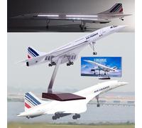 CUNTO AZIZAT 50 cm 1:125 Modello di aereo Concorde Air France modello jet da collezione pre-costruito, in resina, modello pressofuso per collezione regalo, aggiornato