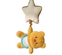 Cunto di sedile per auto da passeggino, giocattolo musicale passeggino,Burro Bear a sospensione Bell Plush Caseat Carettle con stella - CHIME Sensory Toy Soft Music Box per culla