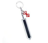 CuNto Gioco Berserk Guts Spada Portachiavi Leggenda Guerriero Nero Zinco Lega Ciondolo Portachiavi Armi Portachiavi Auto Uomini Anime Accessori, Colore: rosso, L