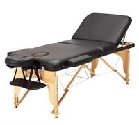 CUNTO Lettini da massaggio professionali in legno portatili con lettini da massaggio pieghevoli idraulici pieghevoli personalizzati (beige) (nero)