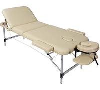 CUNTO Lettino da massaggio a 3 sezioni con gambe in alluminio, pieghevole e portatile, lettino per spa viso, con foro per il viso, borsa per il trasporto