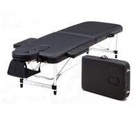 CUNTO Lettino da massaggio pieghevole portatile professionale, con bracciolo, regolabile in altezza, per spa (rosso, 185 x 70 cm) (nero, 185 x 60 cm)