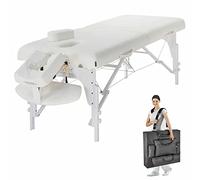 CUNTO Lettino per massaggi portatile, professionale a 2 sezioni, regolabile in altezza, con accessori e borsa per il trasporto, dispositivo per tatuaggi facciali da letto, salone di bellezza, A (C)