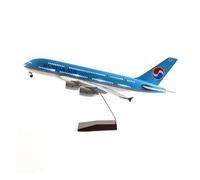 CUNTO Modello di aeroplano 46 cm per aereo coreano Airbus A380 modello di aereo in resina illuminato e ruota modello di aeroplano squisito regalo di collezione
