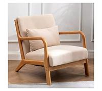 CUNTO - Poltrona per il tempo libero, stile moderno, con braccioli e piedi in legno massello, cuscino reclinabile con schienale alto, con struttura in legno massello e morbido cuscino