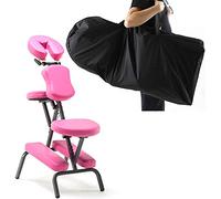 CUNTO Sedia pieghevole per raschiare tatuaggi, letto di bellezza portatile, tavolo da salotto, sedia spa viso, carico di 330 libbre per tatuaggio di fisioterapia (rosa)