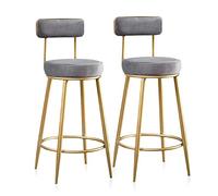 CUNTO Sgabelli da Bar da Cucina Set di 2, sedie da Bar da Pranzo ad Altezza bancone in Velluto Sedia da Colazione 25,6'' Sgabello Alto per Isola Cucina, caffetteria, Bar, bancone Bar, Sala da