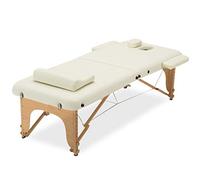 CUNTO Tavoli a 2 sezioni di larghezza, 70 cm, portatile, pieghevole, per la casa, letto di fisioterapia ampliato portatile, con cuscino a forma di S, per la casa (bianco)