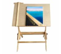 CUNTO Tavolo da disegno in legno di pino, scrivania da disegno con altezza regolabile, tavolo inclinabile con grande superficie, scrivania da disegno in legno per adulti, tavolo per hobby, scrivania
