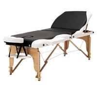 CUNTO Tavolo da letto portatile pieghevole per massaggi, regolabile e pieghevole, con bracciolo, poggiatesta, borsa per il trasporto (bianco)