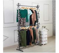 CuNtoHHH Appendiabiti, Appendiabiti in Metallo a Doppio Strato - Appendiabiti Moderno per Abiti da Sposa, Appendiabiti retrò con Ripiani, Organizzatore per Abiti da Terra per spogliatoio, N